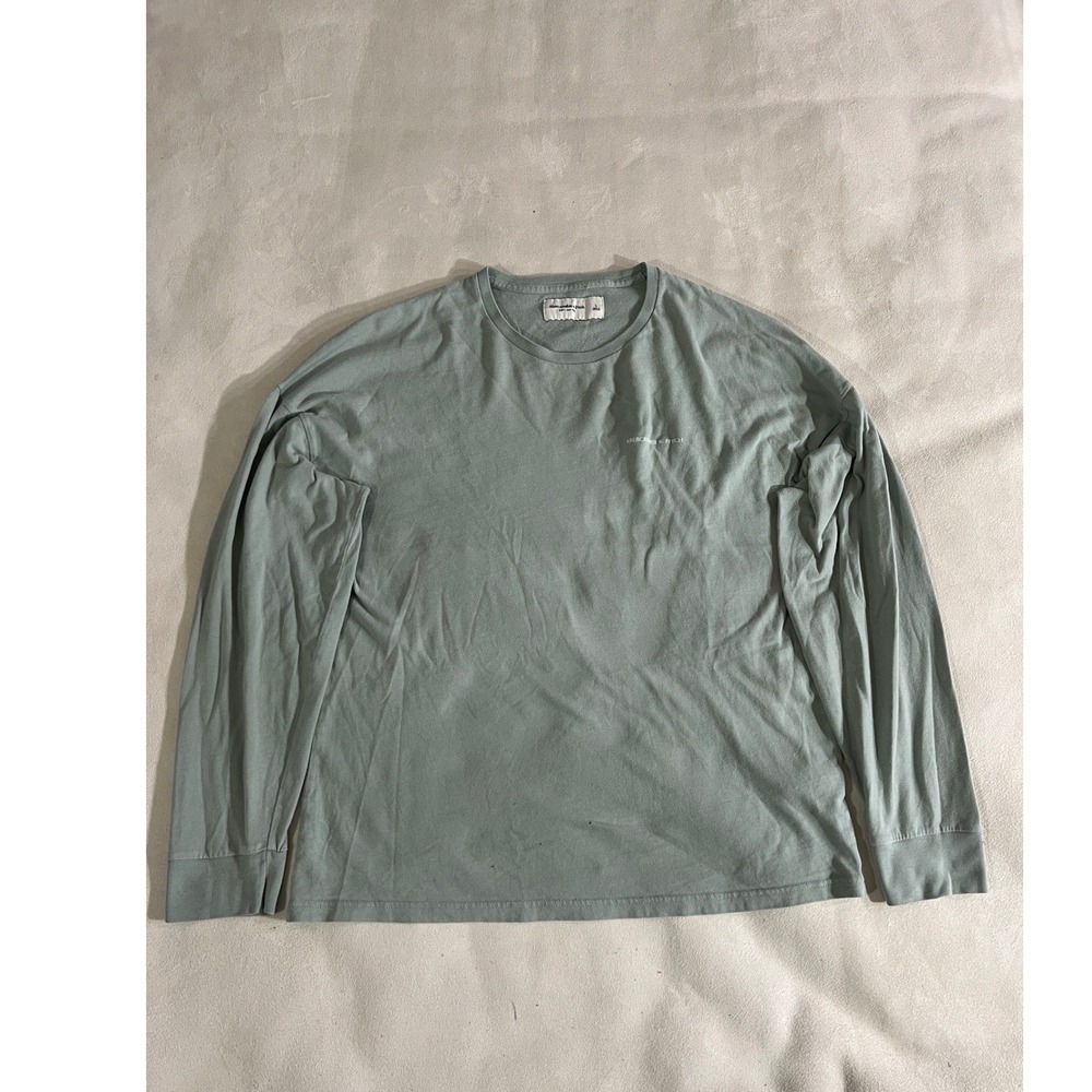 Abercrombie Fitch Soft Long Sleeve Tee Men's Size L Green Cotton Crew Neck Y2K